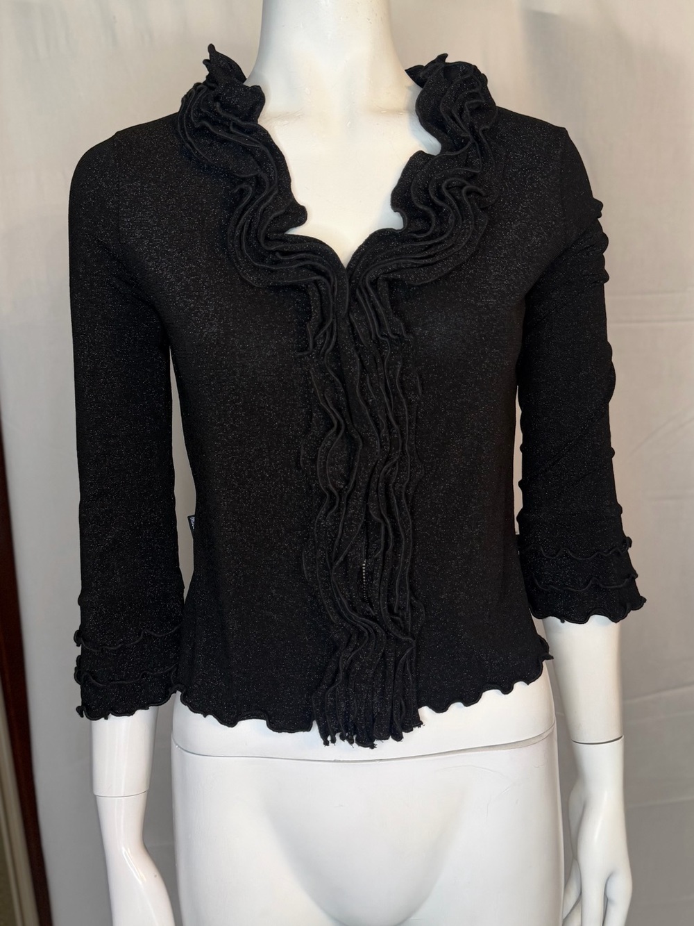 Moschino Black Metallic Knit Cardigan